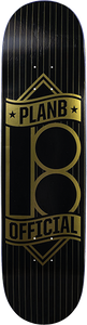 Plan B Banner Skateboard Deck -8.375 Gold DECK ONLY