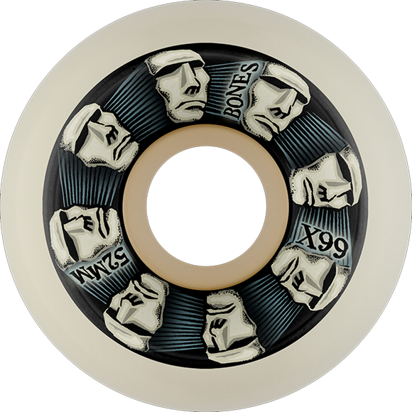 Bones Wheels Xf X99 V5 Sidecut 52mm 99a Head Rush Nat Skateboard Wheels (Set of 4)