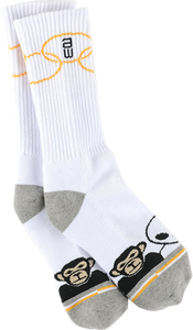 Alien Workshop Missing Link Crew Socks White - Single Pair 