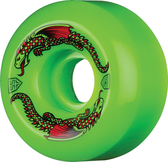 Powell Peralta Df Green Dragon 55/35mm 93a Green Skateboard Wheels (Set of 4)