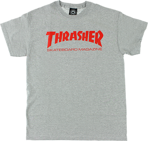 Thrasher Skate Mag T-Shirt - Size: X-LARGE Heather Grey/Red