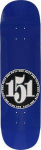 151 Team Numbers Skateboard Deck -7.75 Blue DECK ONLY