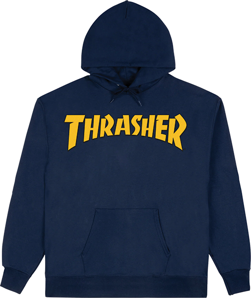 Thrasher Cover Logo Hooded Sweatshirt - X-LARGE Navy