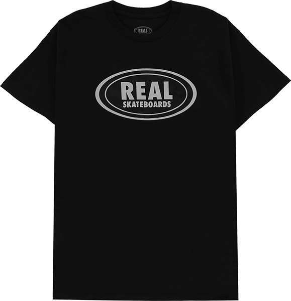 Real Oval T-Shirt - Size: MEDIUM Black/Gr/Black