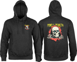 Powell Peralta Ripper Hooded Sweatshirt - MEDIUM Charcoal Heather