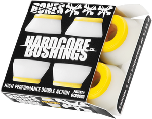 Bones Wheels Hardcore 4pc Med White/Yellow Bushings