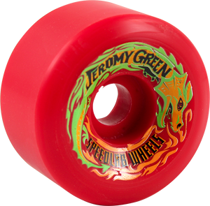 Speedlab Green Pro 59mm 99a Red Skateboard Wheels (Set of 4)