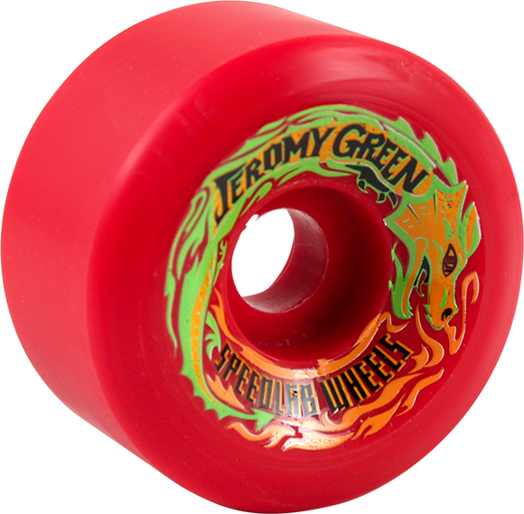 Speedlab Green Pro 59mm 99a Red Skateboard Wheels (Set of 4)