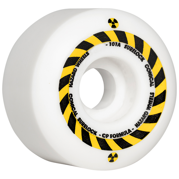 Hazard CP Sign & Swirl Skateboard Wheels (Set of 4) - Skateboarding