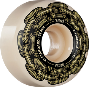 Bones Wheels Xf X97 V1 Std 52mm 97a Gold Chain Nat Skateboard Wheels (Set of 4)