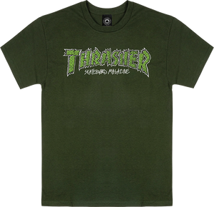 Thrasher Brick T-Shirt - Size: MEDIUM Forest Green/Green