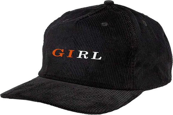 Girl Serif 5p Cord Skate HAT - Adjustable Black 