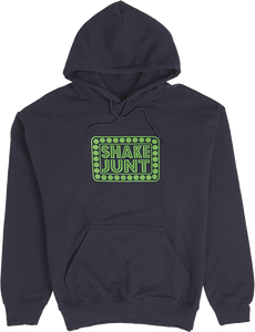 Shake Junt Box Logo Hooded Sweatshirt - MEDIUM Navy/Green