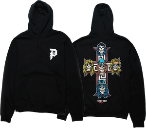 Primitive Gn'R Cross Hooded Sweatshirt - MEDIUM Black