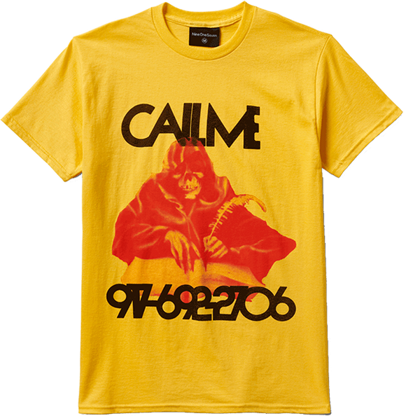 Call Me Reaper T-Shirt - Size: X-LARGE Yellow