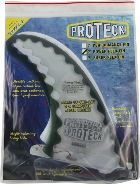 Proteck Pwr-Flex Lb Center 7.0 Clear/Black Surfboard FIN 