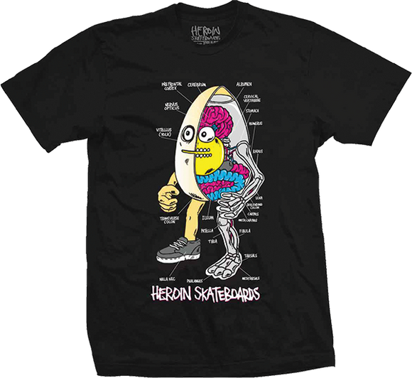 Heroin Anatomy Of An Egg T-Shirt - Size: SMALL Black