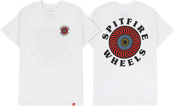 Spitfire OG Classic Fill T-Shirt - Size: SMALL White/Red/Multi