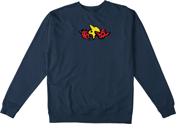 Krooked Ladybug Classic Crew Sweatshirt - X-LARGE Navy Heather