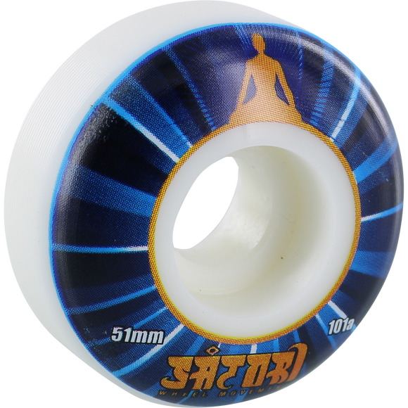 Satori Illuminating 51mm 101a White Skateboard Wheels (Set of 4)