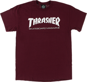 Thrasher Skate Mag T-Shirt - Size: LARGE Maroon/White