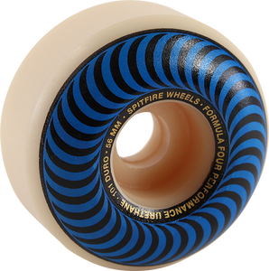 Spitfire F4 101a Classic Swirl 56mm White W/Blue Skateboard Wheels (Set of 4)