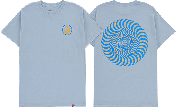 Spitfire Classic Swirl Overlay T-Shirt - Size: X-LARGE Lt.Blue/Blue/Gold