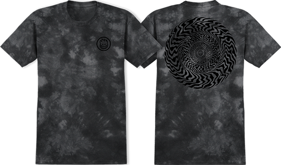 Spitfire Swirled Classic T-Shirt - Size: SMALL Black/Charcoal