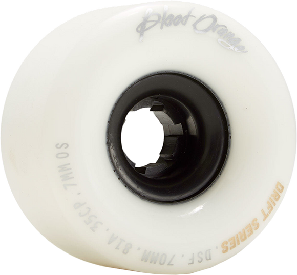 Blood Orange Drift 70mm 81a White Longboard Wheels (Set of 4)