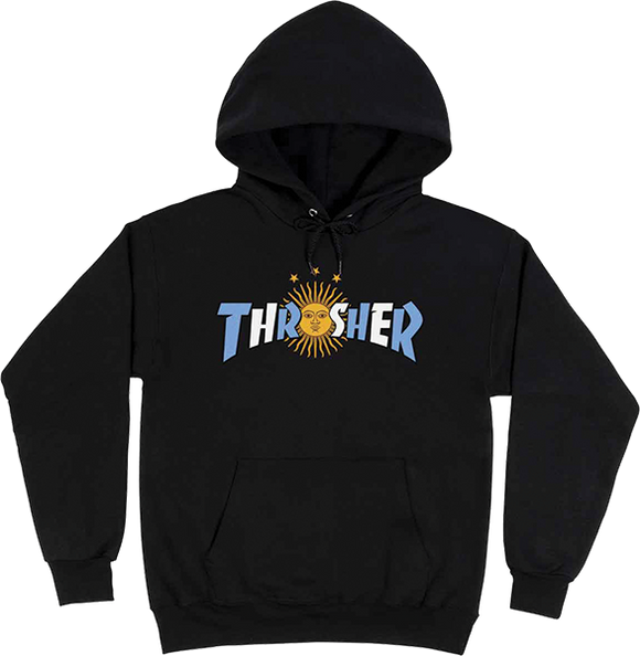 Thrasher Argentina Estrella Hooded Sweatshirt - MEDIUM Black