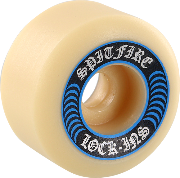 Spitfire F4 99a Lock Ins 55mm White W/Blu Skateboard Wheels (Set of 4)