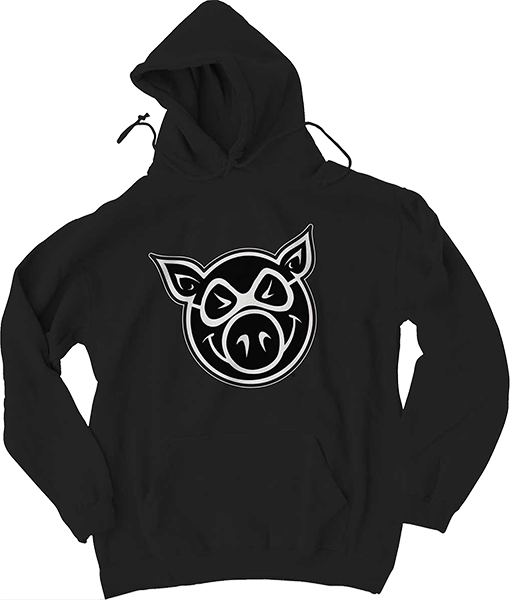 Pig Head Hooded Sweatshirt - SMALL Black