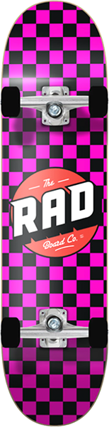 Rad Checker Complete Skateboard -7.75 Black/Pink 