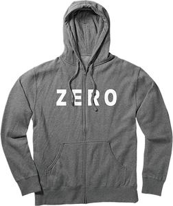 Zero Army Zip Hooded Sweatshirt - LARGE Heather Grey/White