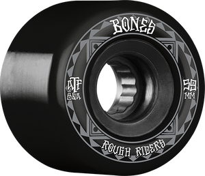 Bones Wheels ATF Rough Rider Runners 59mm 80a Black/Black Skateboard Wheels (Set of 4)