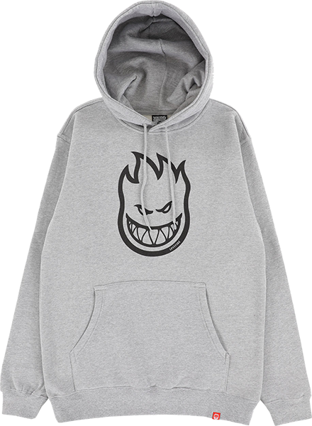 Spitfire Bighead Hooded Sweatshirt - MEDIUM Heather Grey/Black