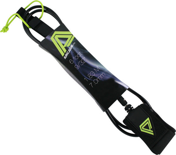 Surfboard Leash Arcade Lite 6' Black/Green 4.69mm|Universo Extremo Boards Surf & Skate