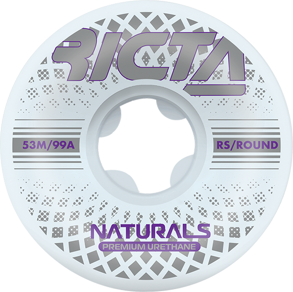 Ricta Naturals Round Reflective 53mm 99a Skateboard Wheels (Set of 4)