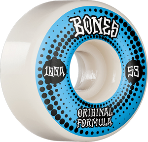 Bones Wheels 100'S Og V4 Originals 53mm 100a White Skateboard Wheels (Set of 4)