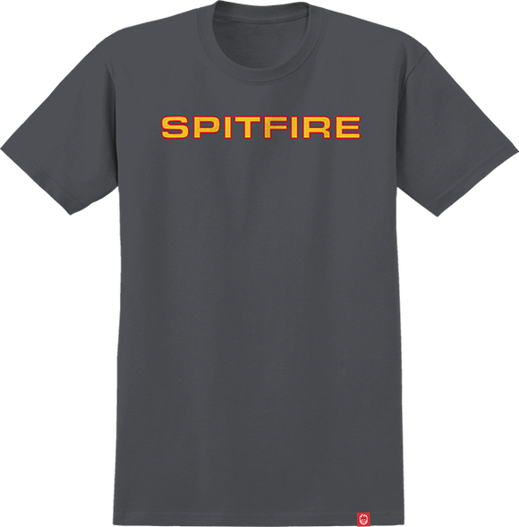 Spitfire Classic '87 T-Shirt - Size: SMALL Charcoal/Gold/Red