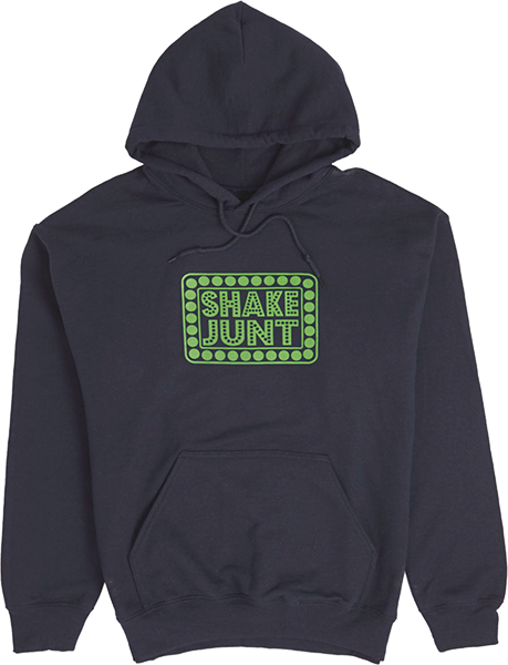 Shake Junt Box Logo Hooded Sweatshirt - X-LARGE Navy/Green