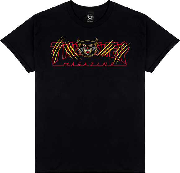 Thrasher Gato T-Shirt - Size: LARGE Black