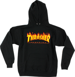 Thrasher Flames Hooded Sweatshirt - SMALL Black/Yellow/Red