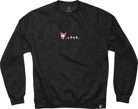 Girl Hello Kitty Shroom Trail Crew Sweatshirt - X-LARGE Charcoal