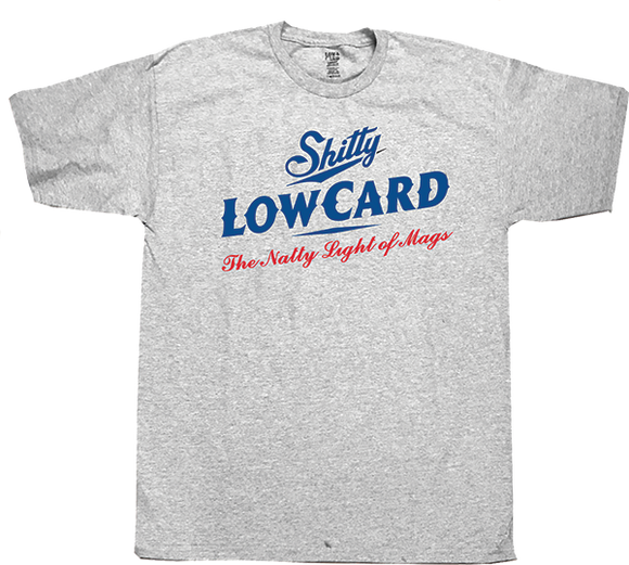 Lowcard Natty Logo T-Shirt - Size: LARGE Heather Grey