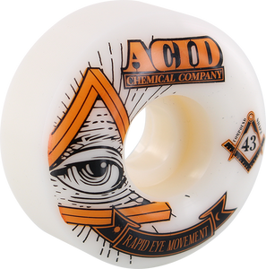 Acid Rem Pyramid 55mm 101a White Skateboard Wheels (Set of 4)