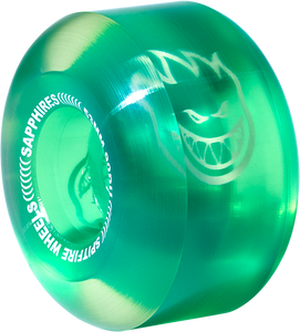 Spitfire Sapphire 90du Cruiser 53mm Clear/Green Skateboard Wheels (Set of 4)