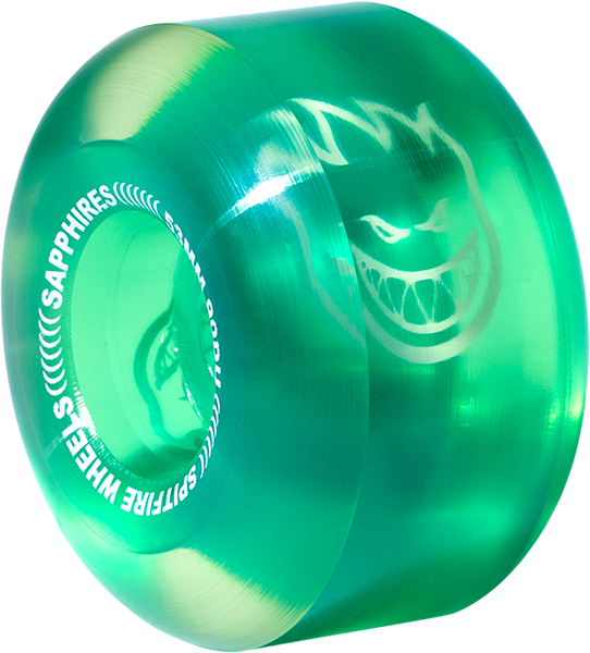 Spitfire Sapphire 90du Cruiser 53mm Clear/Green Skateboard Wheels (Set of 4)