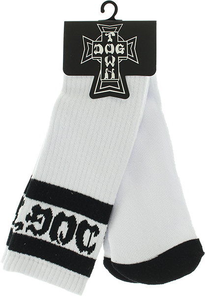 Dogtown Striped Tube Socks White/Black - Single Pair 