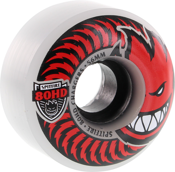 Spitfire 80hd Charger Classic Full 56mm Clear/Red Skateboard Wheels (Set of 4)